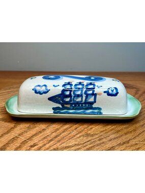 MA Hadley Nautical Collection "The Clipper Ship" Butter Dish with lid